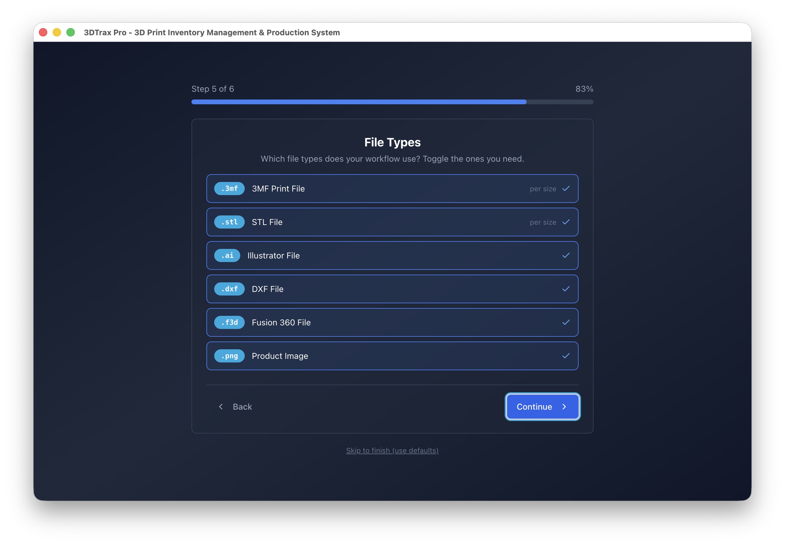 Step 5: File Types